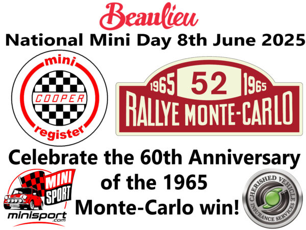 Sticker Beaulieu Mini Cooper Day 2025 Sticker 80mm wide - MCR