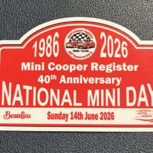 Sticker Beaulieu Mini Cooper Day 2026 Sticker 80mm wide - MCR